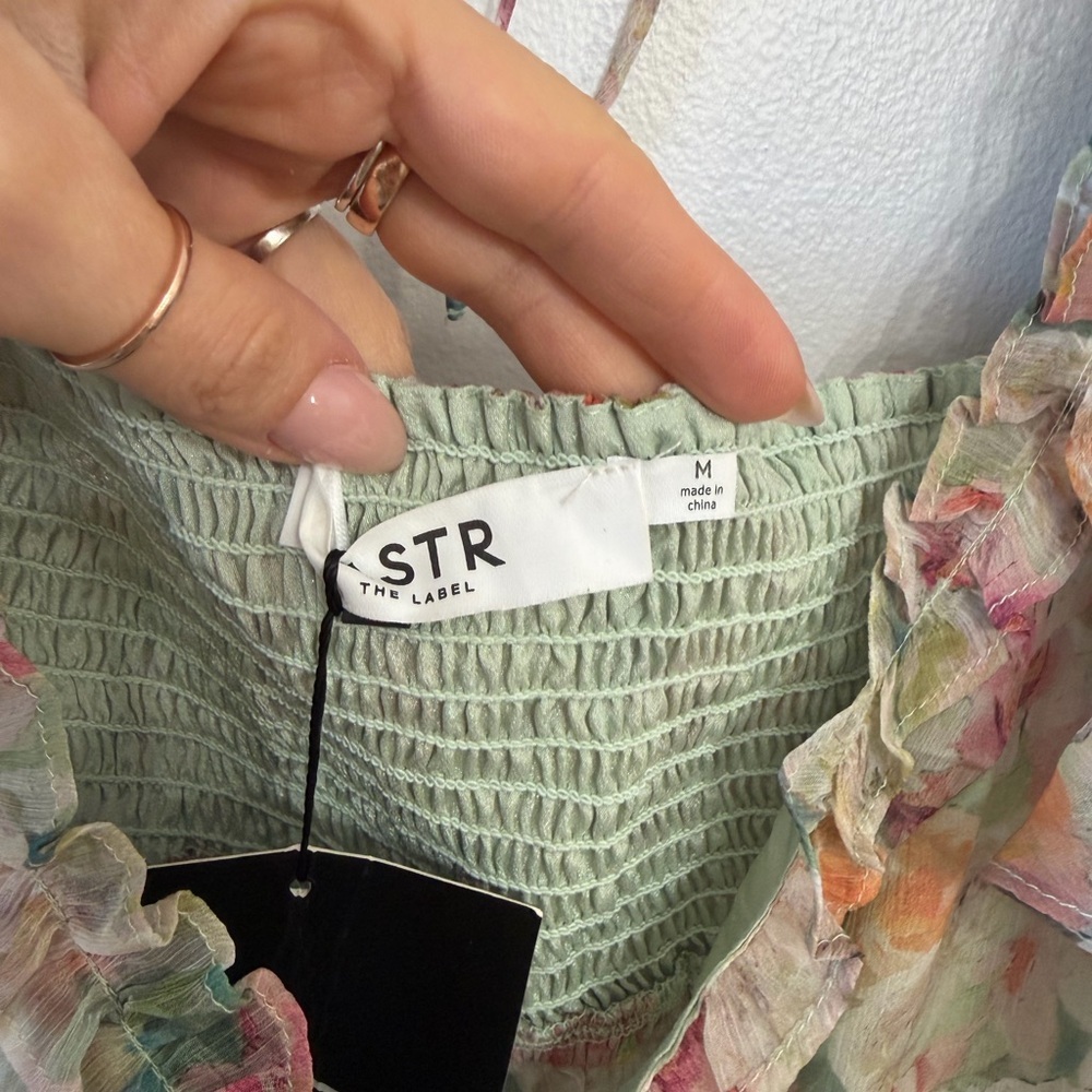 ASTR Mable Dress in Light Green Floral - Picture 6 of 7